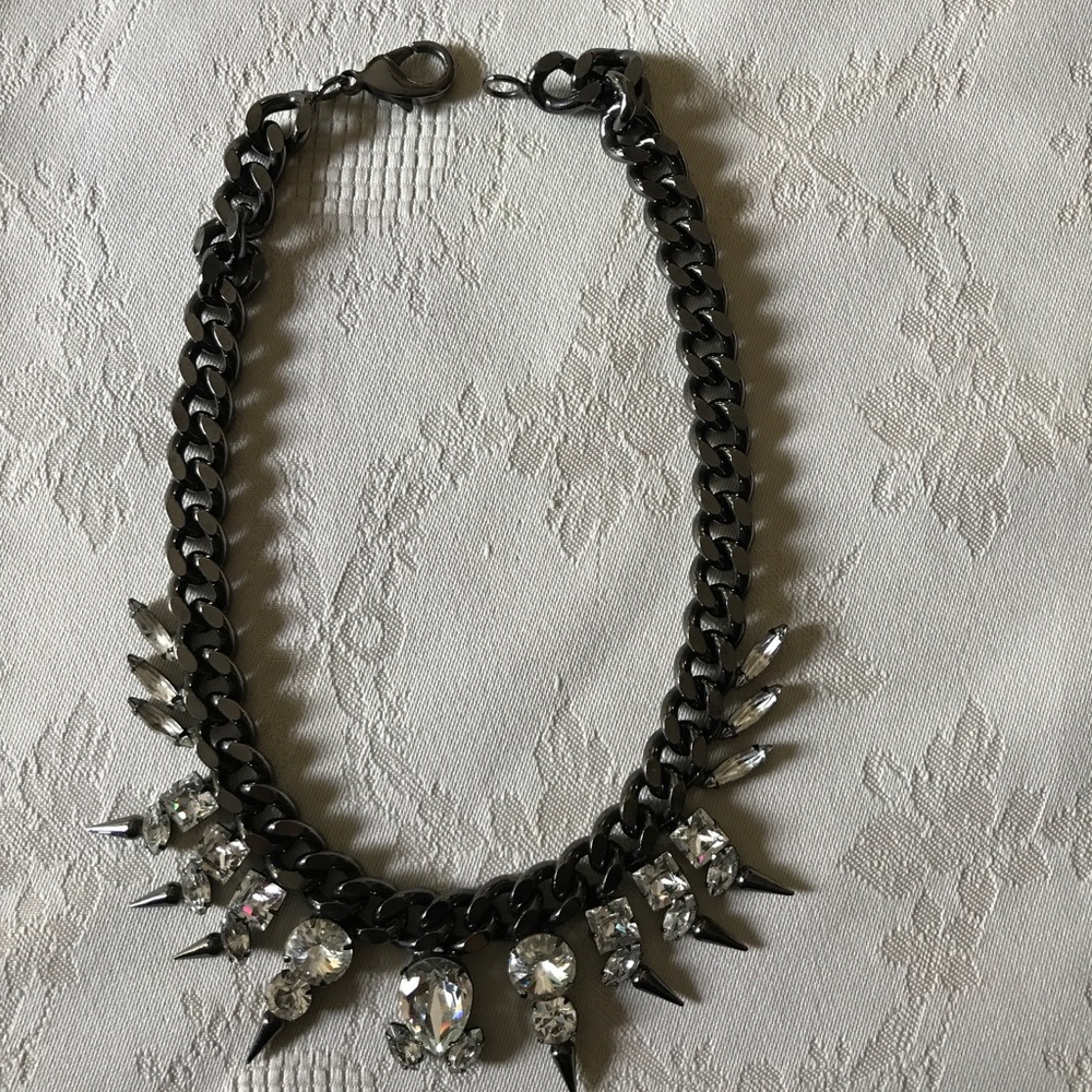 Fallon choker chain gunmetal necklace